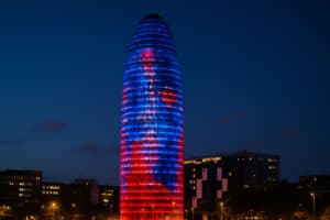 torre agbar, torre del agua, torre glories