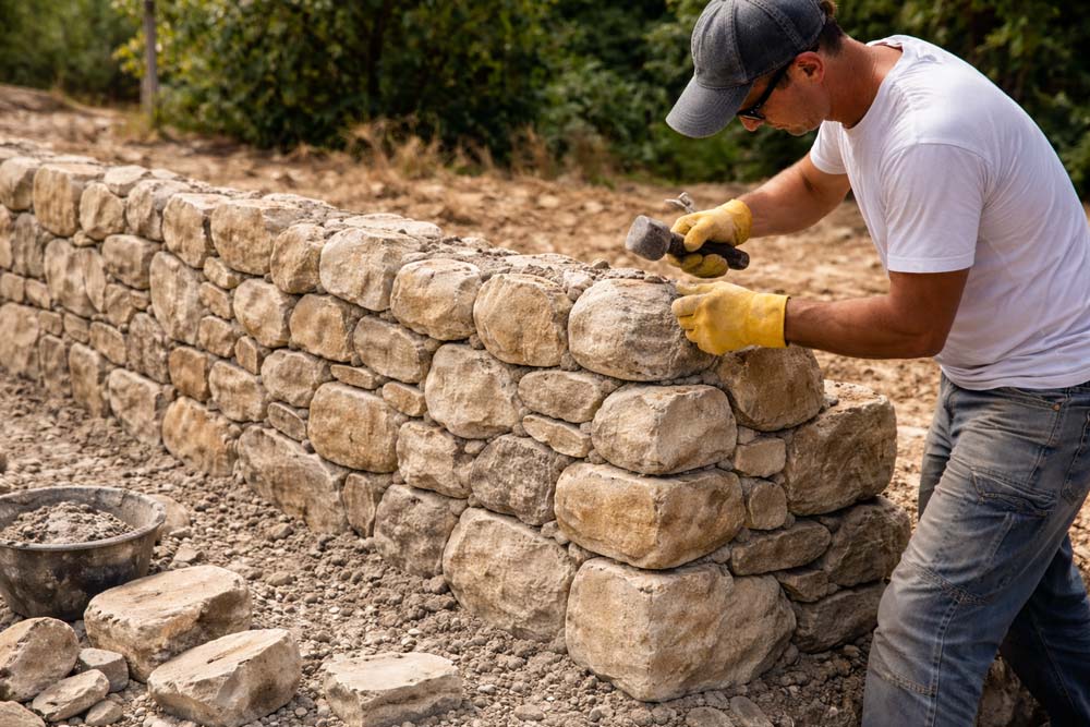 muro de piedra tradicional